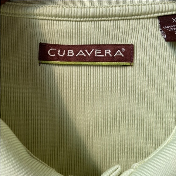 CUBAVERA Men’s Light Lime Textured Polo Golf Shirt Pineapple Embroidered Logo XL - Picture 4 of 16